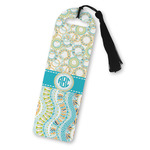 Teal Circles & Stripes Plastic Bookmark (Personalized)