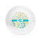 Teal Circles & Stripes Plastic Party Appetizer & Dessert Plates - Approval