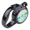 Teal Circles & Stripes Retractable Dog Leash - Angle