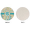 Teal Circles & Stripes Round Linen Placemats - APPROVAL (single sided)