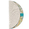 Teal Circles & Stripes Round Linen Placemats - HALF FOLDED (single sided)