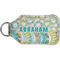 Teal Circles & Stripes Sanitizer Holder Keychain - Small (Back)