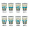 Teal Circles & Stripes Shot Glassess - Two Tone - Set of 4 - APPROVAL