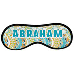 Teal Circles & Stripes Sleeping Eye Masks - Large (Personalized)