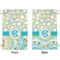 Teal Circles & Stripes Small Laundry Bag - Front & Back View