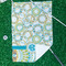 Teal Circles & Stripes Waffle Weave Golf Towel - In Context