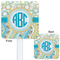 Teal Circles & Stripes White Plastic Stir Stick - Double Sided - Approval