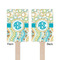 Teal Circles & Stripes Wooden 6.25" Stir Stick - Rectangular - Double Sided - Front & Back