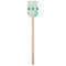 Teal Circles & Stripes Wooden 6.25" Stir Stick - Rectangular - Single Stick