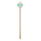 Teal Circles & Stripes Wooden 6" Stir Stick - Round - Single Stick