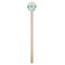 Teal Circles & Stripes Wooden 7.5" Stir Stick - Round - Single Stick