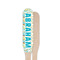 Teal Circles & Stripes Wooden Food Pick - Paddle - Single Sided - Front & Back