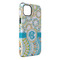 Teal Circles & Stripes iPhone 14 Plus Tough Case - Angle