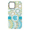 Teal Circles & Stripes iPhone 15 Plus Tough Case - Back