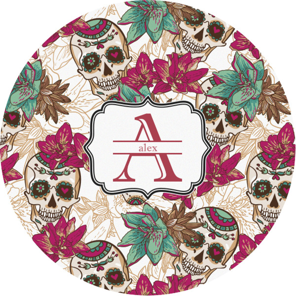 Custom Sugar Skulls & Flowers Multipurpose Round Labels - 1" (Personalized)