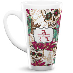 Sugar Skulls & Flowers 16 Oz Latte Mug (Personalized)