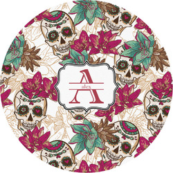 Sugar Skulls & Flowers Multipurpose Round Labels - Custom Sized (Personalized)