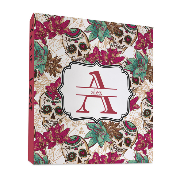 Custom Sugar Skulls & Flowers 3 Ring Binder - Full Wrap - 1" (Personalized)