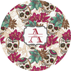 Sugar Skulls & Flowers Multipurpose Round Labels - 5" (Personalized)