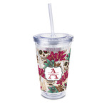 Sugar Skulls & Flowers 16oz Double Wall Acrylic Tumbler with Lid & Straw - Full Print (Personalized)