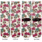 Sugar Skulls & Flowers Adult Crew Socks - Double Pair - Front and Back - Apvl