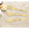 Sugar Skulls & Flowers Bamboo Cooking Utensils Set - Double Sided - LIFESTYLE