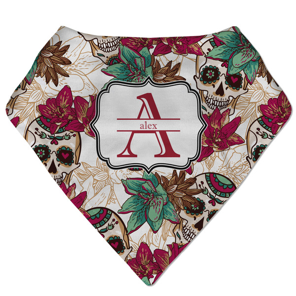 Custom Sugar Skulls & Flowers Bandana Bib (Personalized)