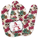 Sugar Skulls & Flowers Baby Bib w/ Name and Initial