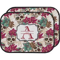 Sugar Skulls & Flowers Car Floor Mats (Back Seat) (Personalized)