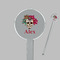 Sugar Skulls & Flowers Clear Plastic 7" Stir Stick - Round - Closeup