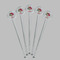 Sugar Skulls & Flowers Clear Plastic 7" Stir Stick - Round - Fan View