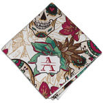 Sugar Skulls & Flowers Cloth Dinner Napkin - Single w/ Name and Initial