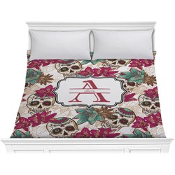 Sugar Skulls & Flowers Comforter - King (Personalized)