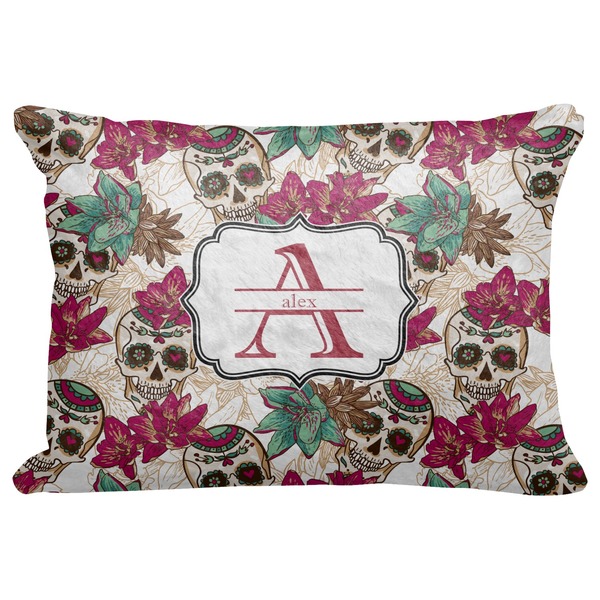 Custom Sugar Skulls & Flowers Decorative Baby Pillowcase - 16"x12" (Personalized)
