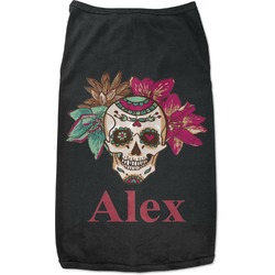 Sugar Skulls & Flowers Black Pet Shirt - XL (Personalized)