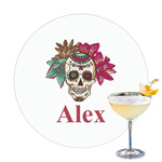 Sugar Skulls & Flowers Printed Drink Topper - 3.25" (Personalized)