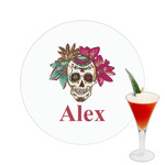 Sugar Skulls & Flowers Printed Drink Topper -  2.5" (Personalized)