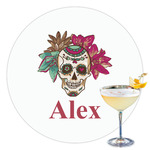 Sugar Skulls & Flowers Printed Drink Topper - 3.5" (Personalized)