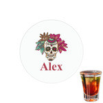 Sugar Skulls & Flowers Printed Drink Topper - 1.5" (Personalized)