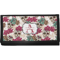 Sugar Skulls & Flowers Canvas Checkbook Cover (Personalized)