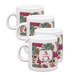 Sugar Skulls & Flowers Single Shot Espresso Cups - Set of 4 (Personalized)