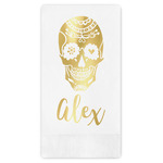 Sugar Skulls & Flowers Guest Napkins - Foil Stamped (Personalized)