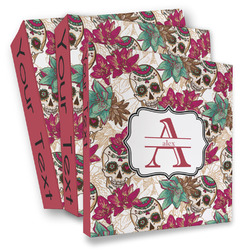 Sugar Skulls & Flowers 3 Ring Binder - Full Wrap (Personalized)