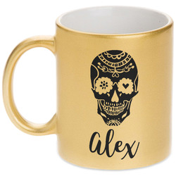 Sugar Skulls & Flowers Metallic Mug (Personalized)