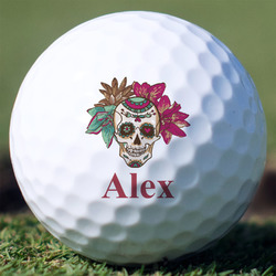 Sugar Skulls & Flowers Golf Balls - Titleist Pro V1 - Set of 3 (Personalized)