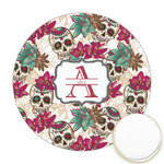 Sugar Skulls & Flowers Printed Cookie Topper - 2.5" (Personalized)