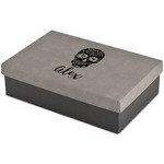 Sugar Skulls & Flowers Large Gift Box w/ Engraved Leather Lid (Personalized)