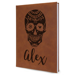 Sugar Skulls & Flowers Leatherette Journal - Large - Single Sided (Personalized)