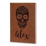 Sugar Skulls & Flowers Leatherette Journal - Large - Double Sided (Personalized)