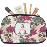 Sugar Skulls & Flowers Makeup / Cosmetic Bag - Medium (Personalized)